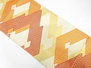 アンティーク　川島織物製　松皮菱模様織り出し袋帯（材料）